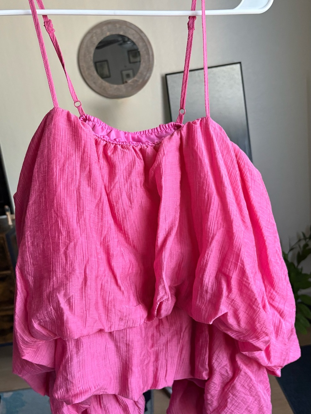 Missguided Bright Pink Ruffle Spaghetti Strap Camisole